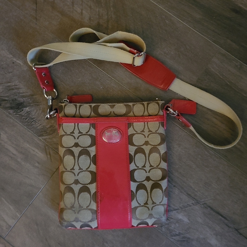 Coach pink crossbody purse